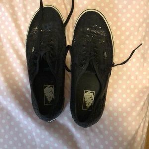 Black Sequined Glitter Vans